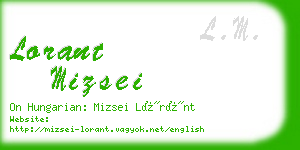 lorant mizsei business card